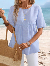 EMERY ROSE Summer Striped Doll Top, Bohemian Style Women's Shirt Perfect For Outings